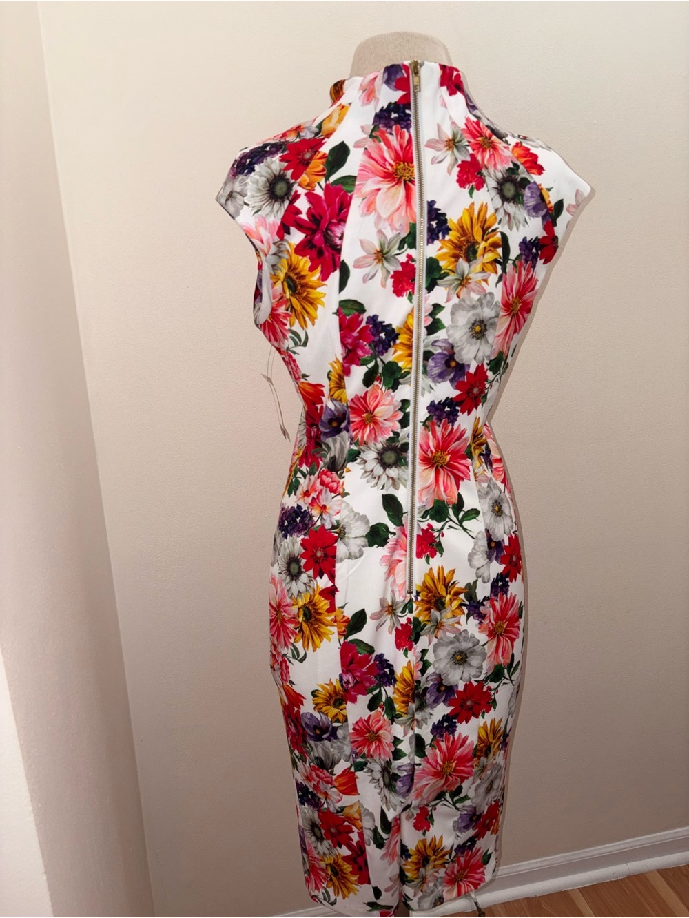 Alexia Admor NEW Floral Cap Sleeve Midi Dress Size Medium Cocktail Vacation - Picture 6 of 16